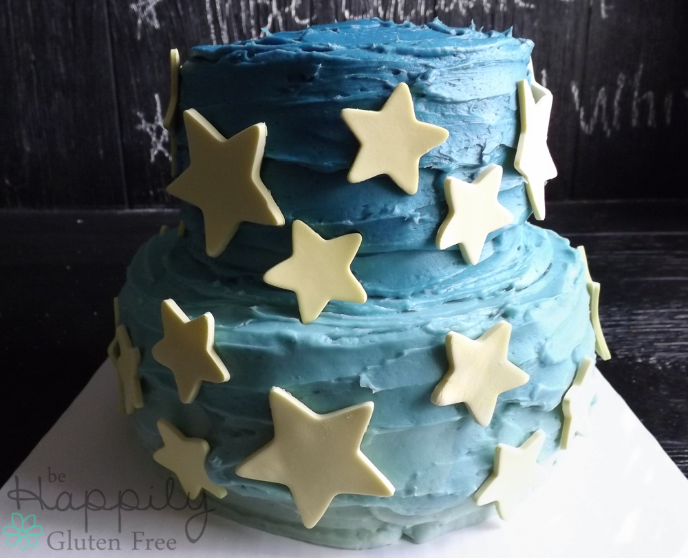 Tiered blue cake